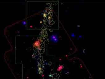  .            600   .  M. Boquien (University of Massachusetts), P.-A. Duc (National Center for Scientific Research, France), GALEX, European Southern Observatory, Spitzer  National Radio stronomy Observatory
